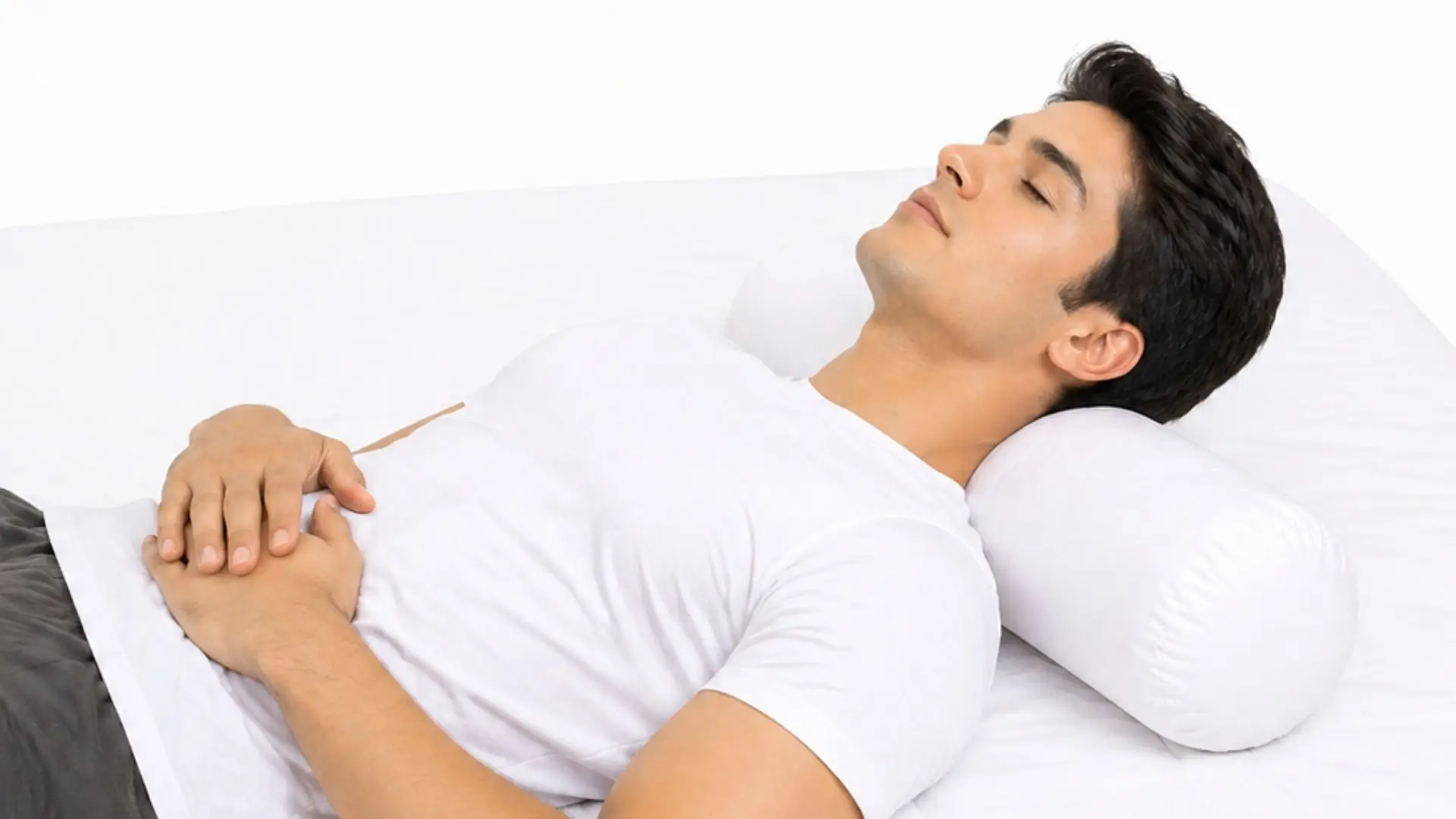 neck roll pillow for sleeping posture support and neck pain relief