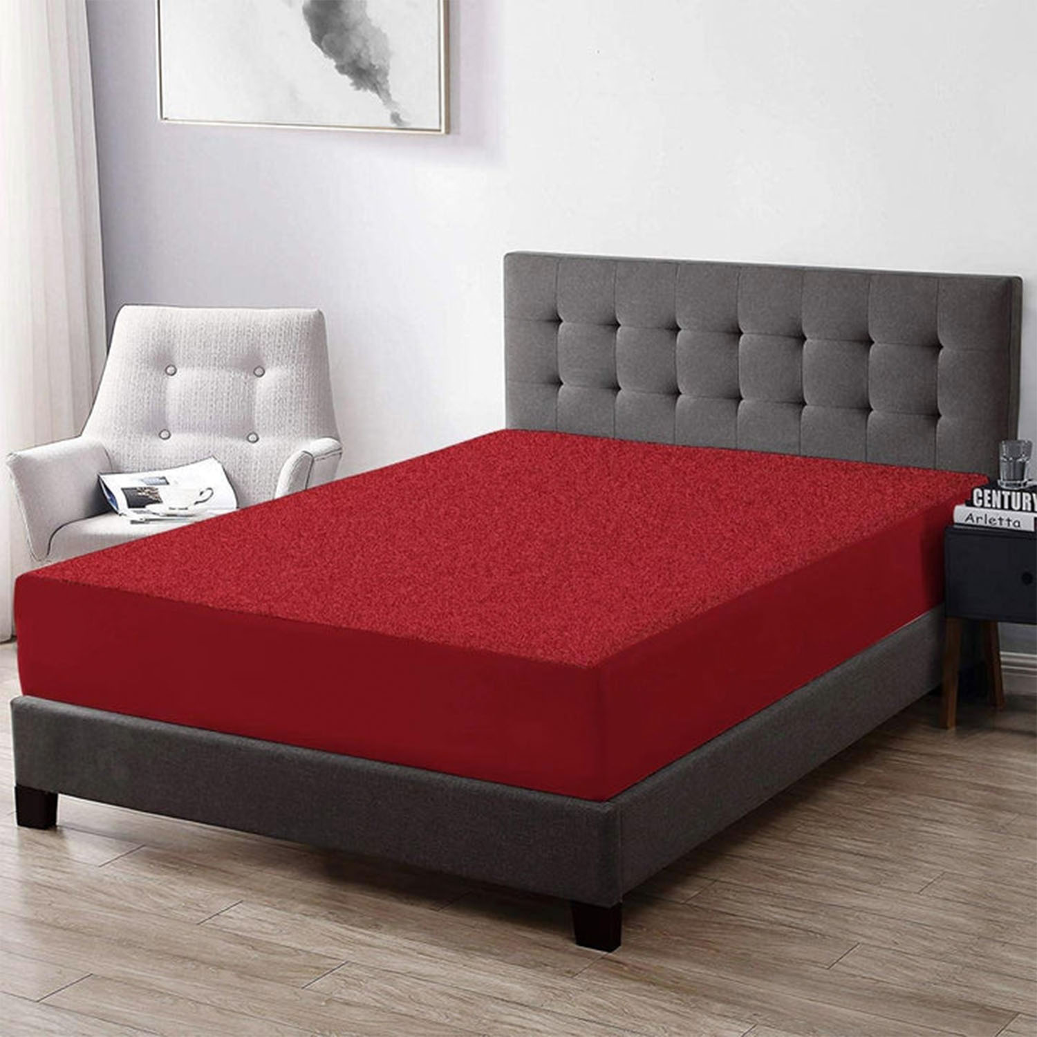 Premium Terry cotton waterproof mattress cover Red by hype pillow