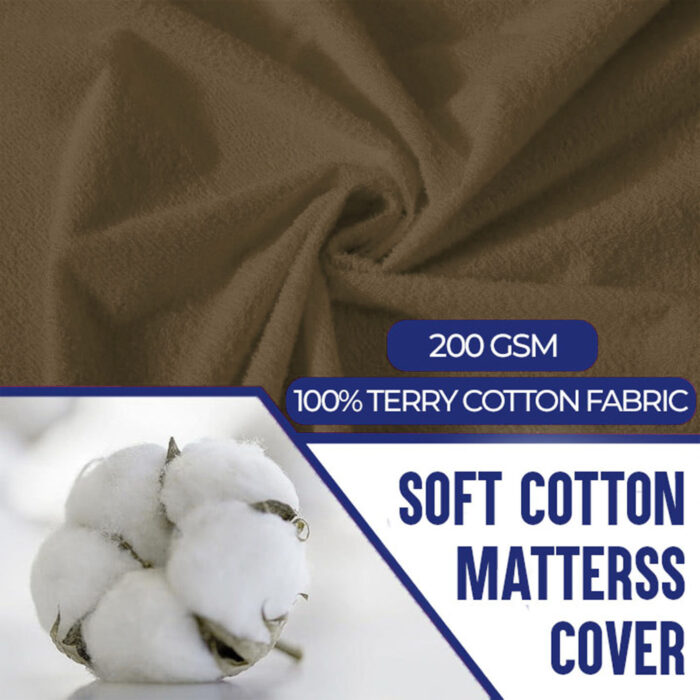 Premium Terry cotton waterproof mattress cover light camel