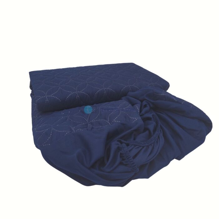 Blue Quilted Waterproof Mattress Protector