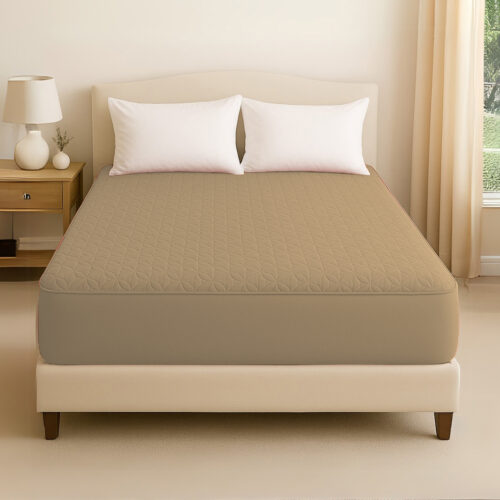 Beige Waterproof Mattress Protector
