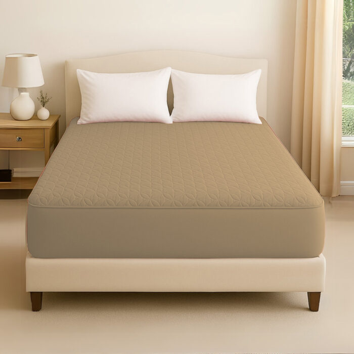 Beige Waterproof Mattress Protector