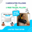 3 Medicated Pillows + 1 Free Travel Pillow - Complete Neck Support Set